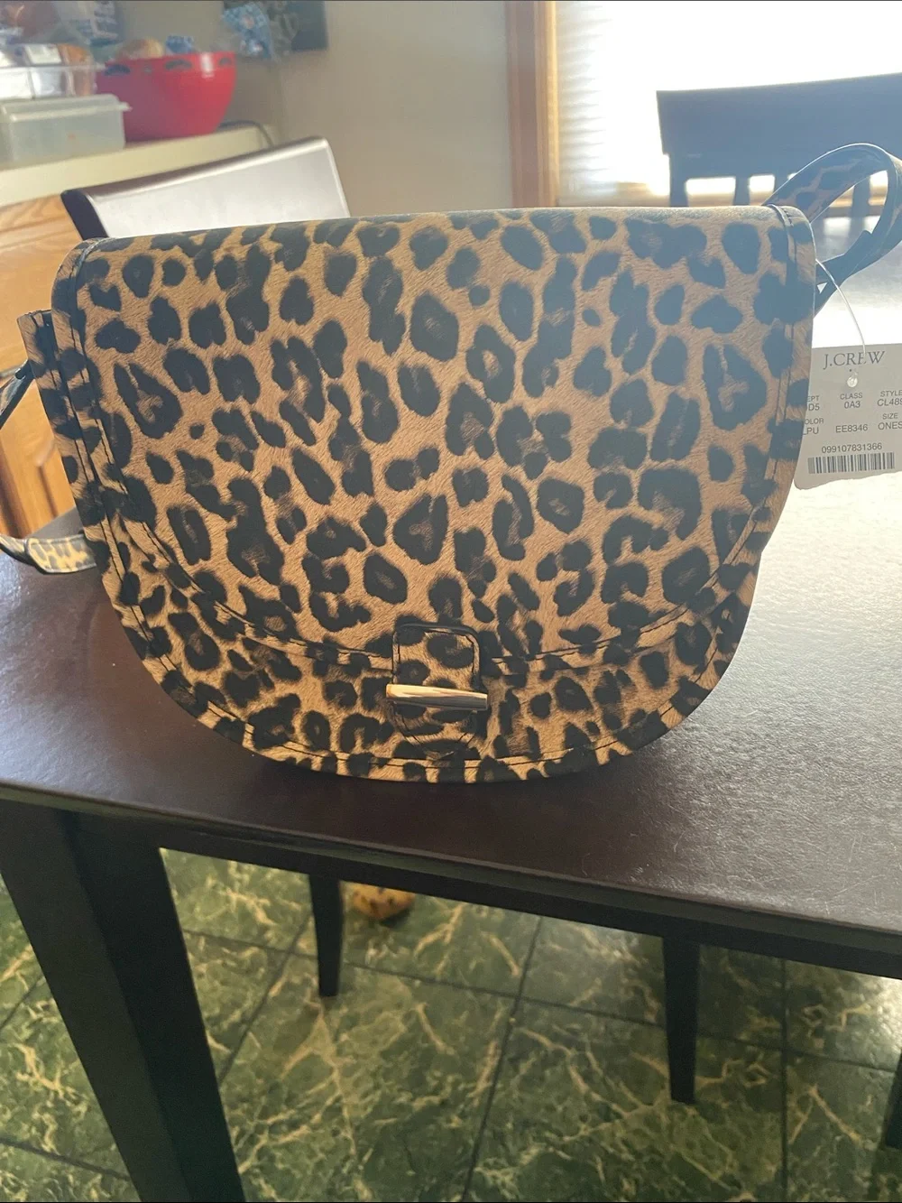 Leopard Print Crossbody Shoulder Bag - Tan/Black J. Crew